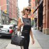 Heidi Klum arrive à son hôtel a New York. Le 23 juillet 2013.