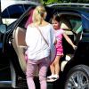 Exclusif - Sarah Michelle Gellar à Beverly Hills, le 23 juillet 2013. L'actrice emmène sa fille Charlotte à son cours de tennis.