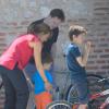 Nick Clegg (Vice-Premier ministre du Royaume-Uni) passe ses vacances avec sa femme Miriam et leurs enfants Antonio, Miguel et Alberto à Olmedo en Espagne le 25 juillet 2013. 
