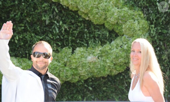 DJ Bobo et sa femme Nancy au mariage de Tina Turner avec Erwin Bach sur les rives du lac de Zurich en Suisse le 21 juillet 2013