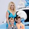 Britney Spears et ses fils Sean Preston et Jayden James à l'avant-première du film "Les Schtroumpfs 2" à Westwood, le 28 juillet 2013.
