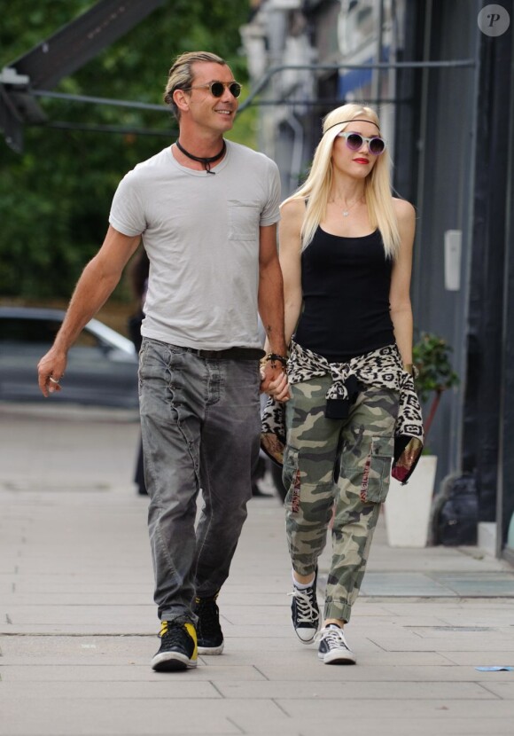 Gwen Stefani et Gavin Rossdale se promènent dans le quartier de Primrose Hill à Londres, le 29 juillet 2013.