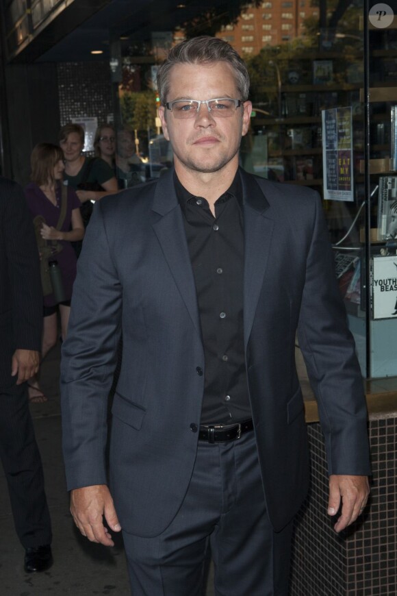 Matt Damon arrive à la première du film Elysium au Sunshine Landmark de New York, le 30 juillet 2013.