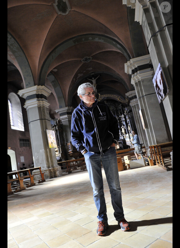 Claude Lelouch sur le dernier jour de tournage de son film "Salaud, on t'aime" à Saint-Gervais-les-Bains, le 31 juillet 2013.