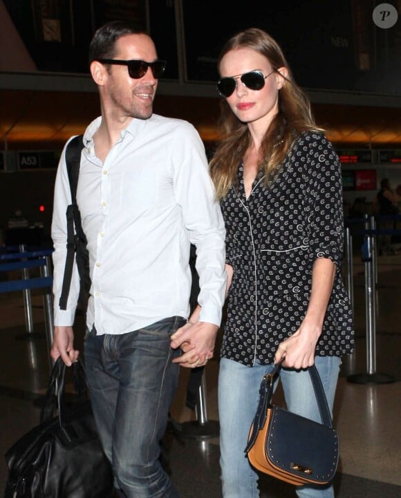 Kate Bosworth et Michael Polish à l'aéroport de Los Angeles, le 1er juillet 2013.