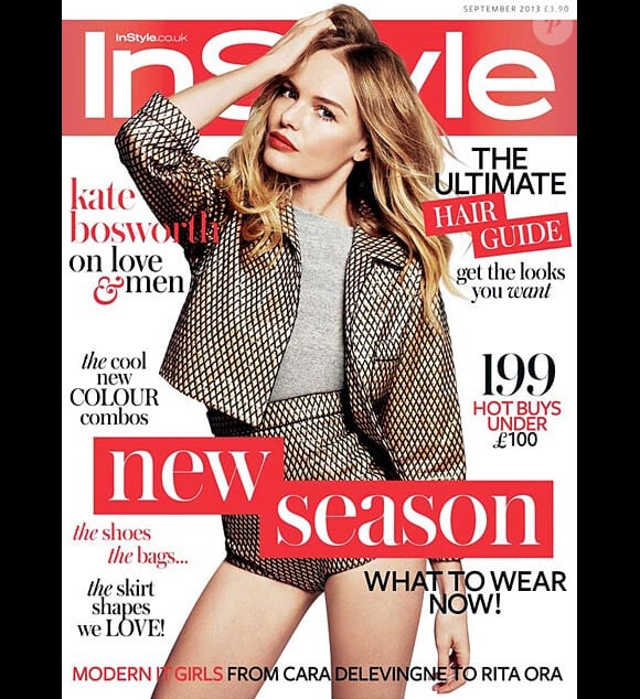 Kate Bosworth sur la couverture du magazine InStyle, daté de septembre 2013.
