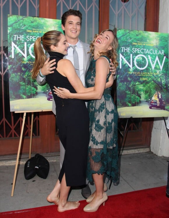 Brie Larson, Shailene Woodley et Miles Teller lors de l'avant-première du film The Wpectaculair Now à Los Angeles le 30 juillet 2013