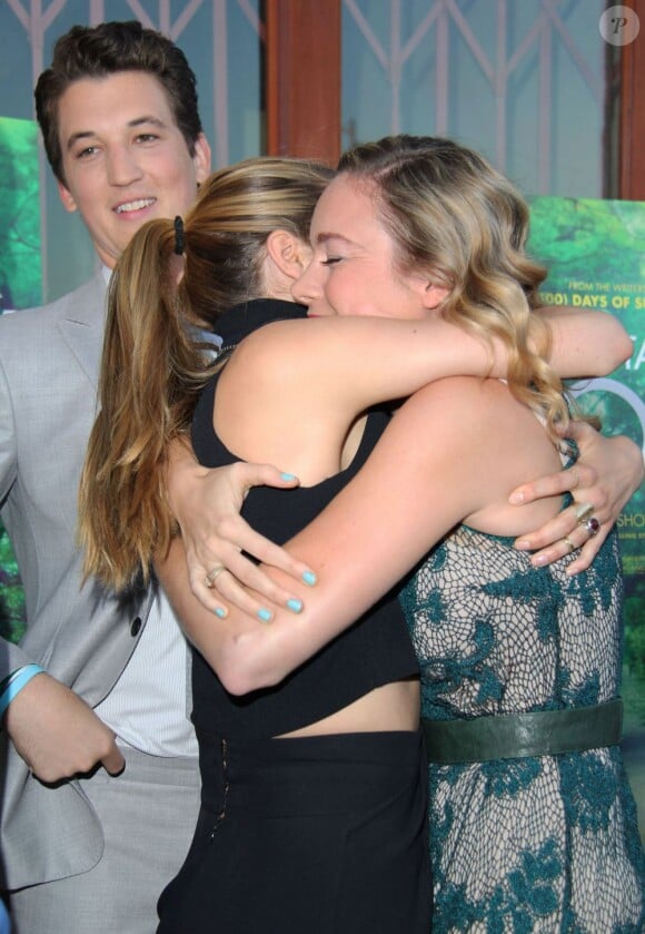 Brie Larson, Shailene Woodley, Miles Teller lors de l'avant-première du film The Wpectaculair Now à Los Angeles le 30 juillet 2013