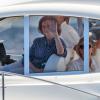 La reine Sofia d'Espagne, sa soeur la princesse Irene et sa fille la princesse Elena ont admiré les exploits du prince Felipe d'Espagne à la barre du  voilier Aifos le 31 juillet 2013 au 3e jour de la Copa del Rey, au large de Palma de Majorque.