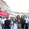 Sylvester Stallone avec sa femme Jennifer Flavin et ses filles Sophia, Sistine et Scarlet en vacances à Saint-Tropez le 3 août 2013.