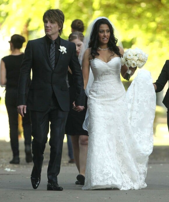 Exclusif - Johnny Rzeznik se marie avec Melina Gallo à Malibu le 26 juillet 2013.