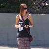 Exclusif - Lisa Stelly, enceinte de son second enfant, dans les rues de Los Feliz, le 5 août 2013.