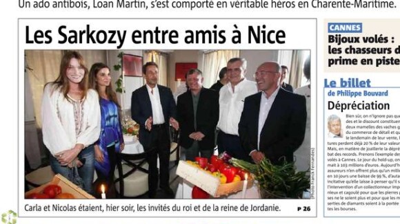 Nicolas Sarkozy et Carla, Abdullah et Rania de Jordanie : Retrouvailles à Nice !