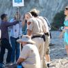 Zooey Deschanel à Malibu, sur le tournage de la saison 3 de New Girl, le mardi 6 août 2013.