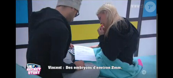 Vincent et Alexia dans la quotidienne de Secret Story 7, vendredi 9 août 2013 sur TF1