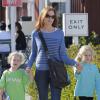 La belle Marcia Cross avec ses jumelles Eden et Savannah à Los Angeles, le 9 août 2013