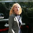 Claire Danes sur le tournage de la troisième saison de Homeland, le 10 juillet 2013 à Charlotte