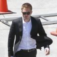 Robert Pattinson sur le tournage du film "Maps to the Stars" à Union Station, Los Angeles, le 17 août 2013.