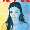 Miranda Kerr, dessinée par David Bromley pour la couverture du magazine Sunday Style. Semaine du 18 août 2013.