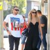 Le top allemand Heidi Klum et son compagnon Martin Kirsten font du shopping à Los Angeles. Le 17 août 2013