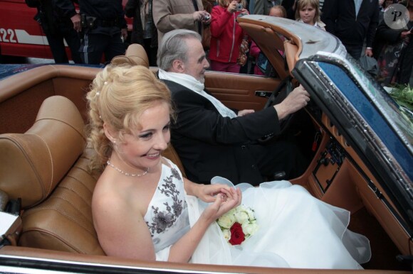 Maximilian Schell et Iva Mihanovic à leur mariage en Autriche, Hebalm, le 20 août 2013.