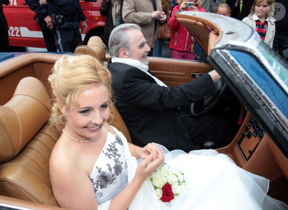 Maximilian Schell et Iva Mihanovic à leur mariage en Autriche, Hebalm, le 20 août 2013.