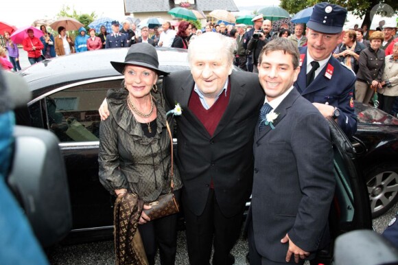 Maximilian Schell et Iva Mihanovic à leur mariage en Autriche, Hebalm, le 20 août 2013.