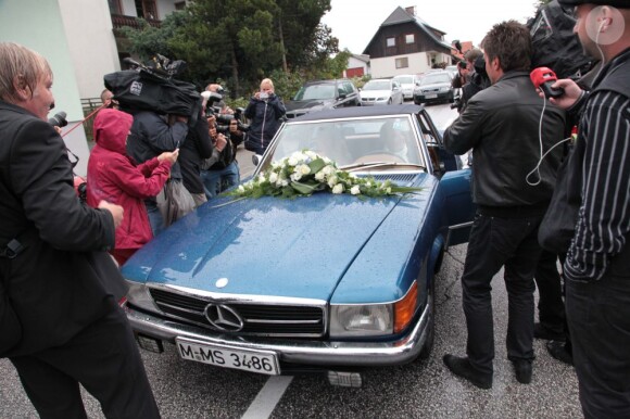 Maximilian Schell et Iva Mihanovic à leur mariage en Autriche, Hebalm, le 20 août 2013.