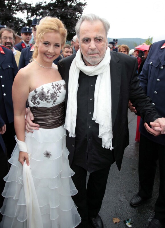 Maximilian Schell et Iva Mihanovic à leur mariage en Autriche, Hebalm, le 20 août 2013.