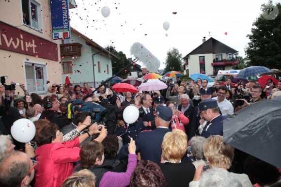 Maximilian Schell et Iva Mihanovic à leur mariage en Autriche, Hebalm, le 20 août 2013.