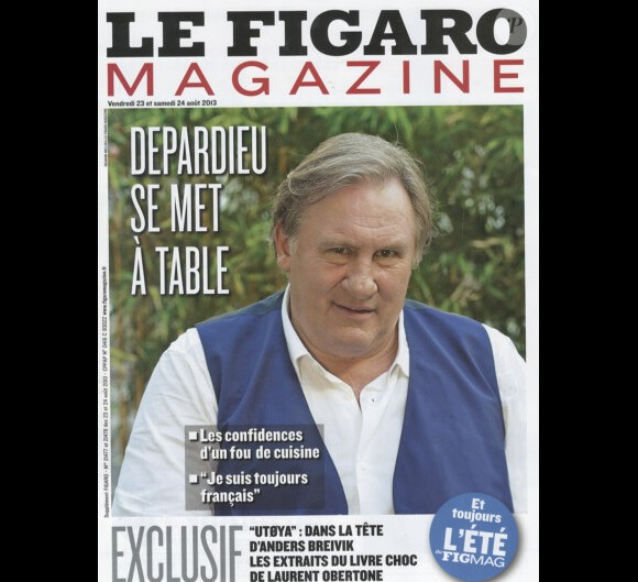 Couverture du Figaro Magazine avec Gérard Depardieu.