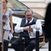 Exclusif - Gérard Depardieu s'affiche en Jules Rimet sur le tournage du film "F2014" à Paris, le 2 août 2013.