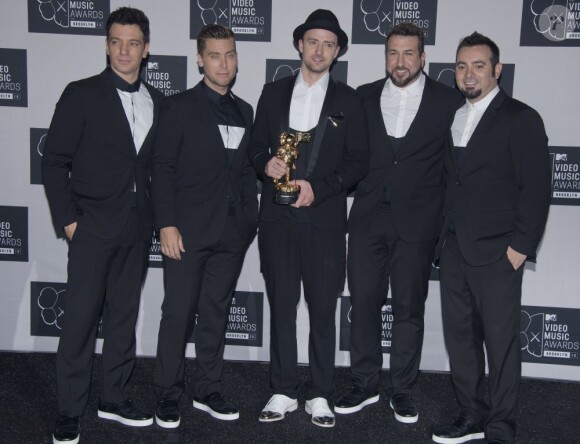 Justin Timberlake et le groupe 'N Sync lors des MTV Video Music Awards à Brooklyn, le 25 août 2013.