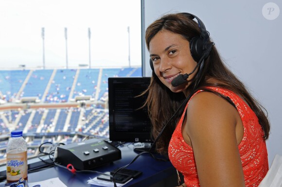 Marion Bartoli commente l'US Open pour Eurosport à New York le 26 août 2013.
