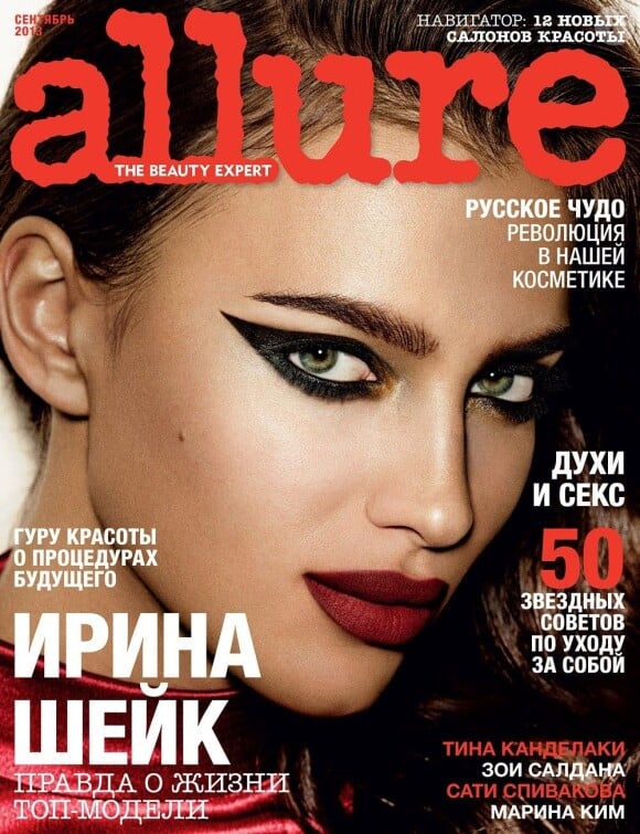 Irina Shayk pose en couverture de l'édition russe du magazine Allure. Septembre 2013.