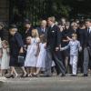 La famille royale des Pays-Bas lors des funérailles du prince Friso, le 16 août 2013 à Lage Vuursche.