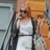 Lindsay Lohan au téléphone à New York, le 30 août 2013.