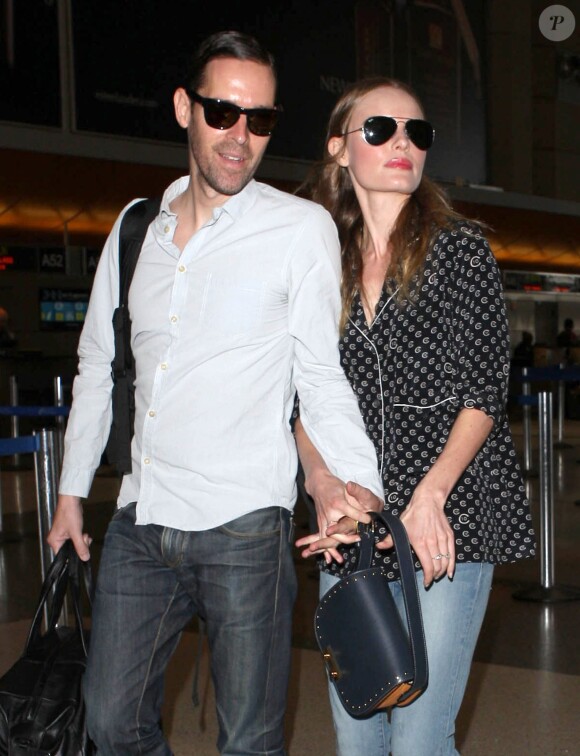 Kate Bosworth et Michael Polish a l'aéroport de Los Angeles, le 1er juillet 2013.