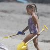 Nicole Richie et ses enfants Harlow et Sparrow passent du bon temps sur la plage à Malibu, le 31 août 2013.