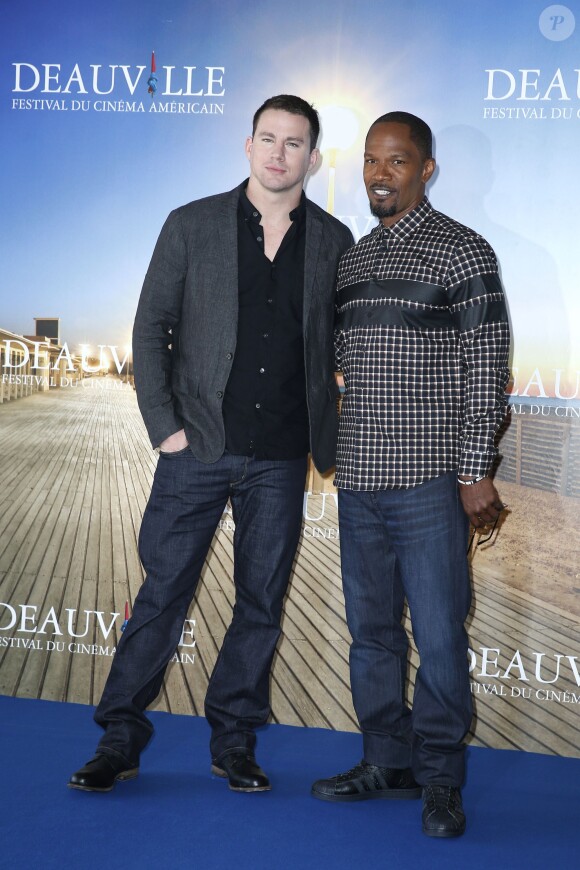 Channing Tatum et Jamie Foxx lors du festival du cinéma américain de Deauville pour le photocall du film White House Down le 1er septembre 2013