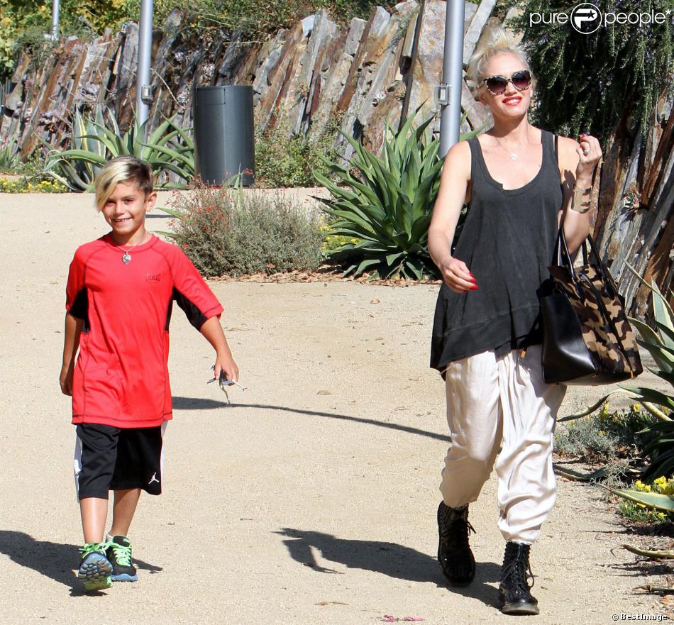 Gwen Stefani et ses fils Zuma et Kingston à Los Angeles, le 29 août 2013.