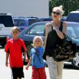 Gwen Stefani et ses fils Zuma et Kingston de sortie à Los Angeles, le 29 août 2013.