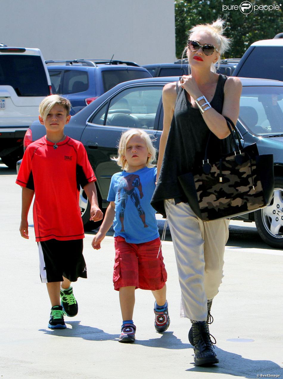 Gwen Stefani et ses fils Zuma et Kingston de sortie à Los Angeles, le 29 août 2013.