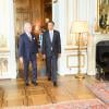 Le roi Carl XVI Gustaf de Suède et la reine Silvia accueillant Barack Obama à Stockholm le 4 septembre 2013