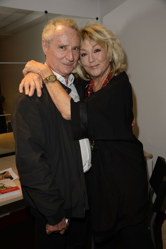 Daniel Prévost et Mylène Demongeot lors de l'enregistrement de l'émission "Vivement Dimanche" à Paris le 4 septembre 2013 (diffusion le 8 septembre)