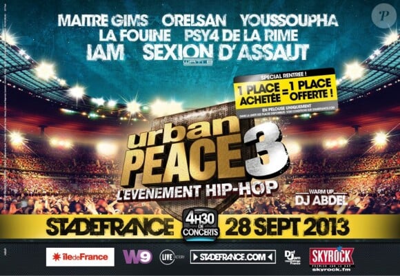 Urban Peace 3, un concert événement au Stade de France, le 28 septembre.
