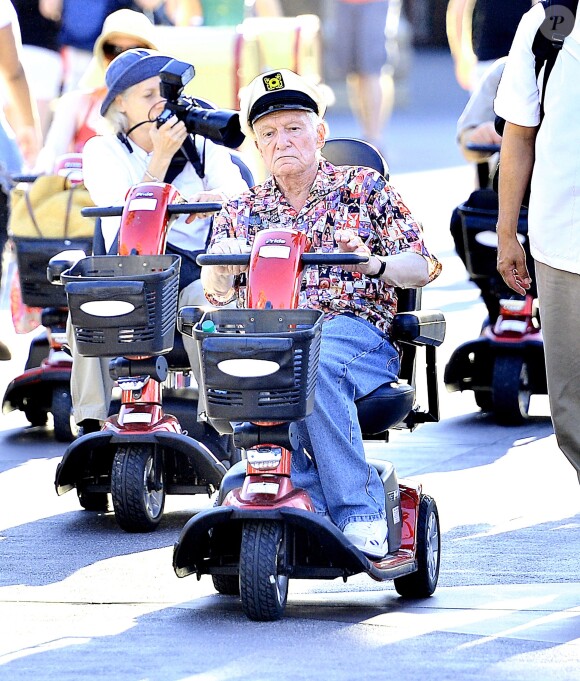 Exclusif - Hugh Hefner à Disneyland en Californie, le 6 septembre 2013.