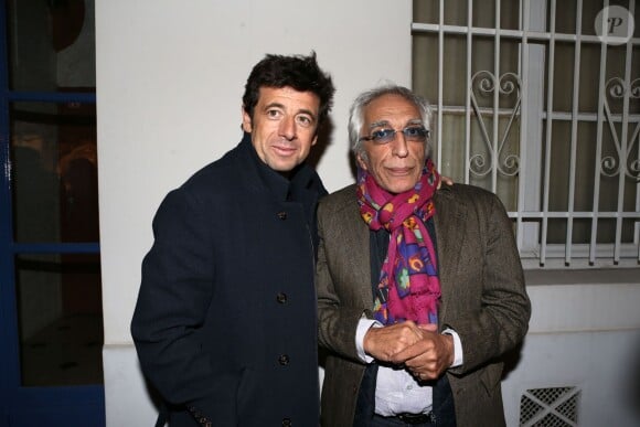 Patrick Bruel et Gérard Darmon à l'inauguration du nouveau salon de coiffure de Sarah Guetta, à Paris, le 12 septembre 2013.