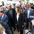 Le président de la République François Hollande et sa compagne Valérie Trierweiler ont accueilli au palais de l'Elysée leurs concitoyens pour la journée du patrimoine du 14 septembre 2013