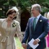 Tony Blair et Cherie Blair lors du mariage de leur fils Euan à Wooten Underwood, le 14 septembre 2013.